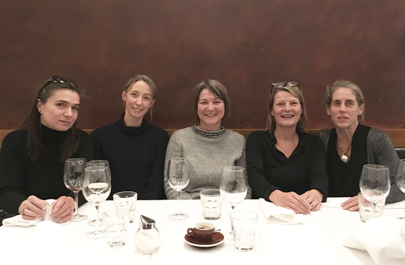 Fünf Berliner Architektinnen aus dem Team beim Betriebsausflug