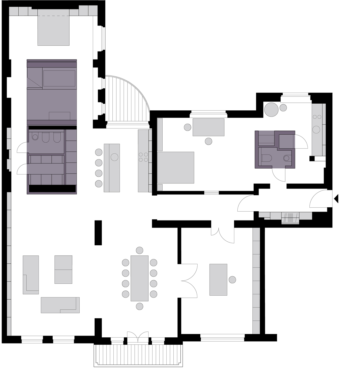 Ausbau einer Gründerzeitwohnung in Berlin, Grundriss, Signet
