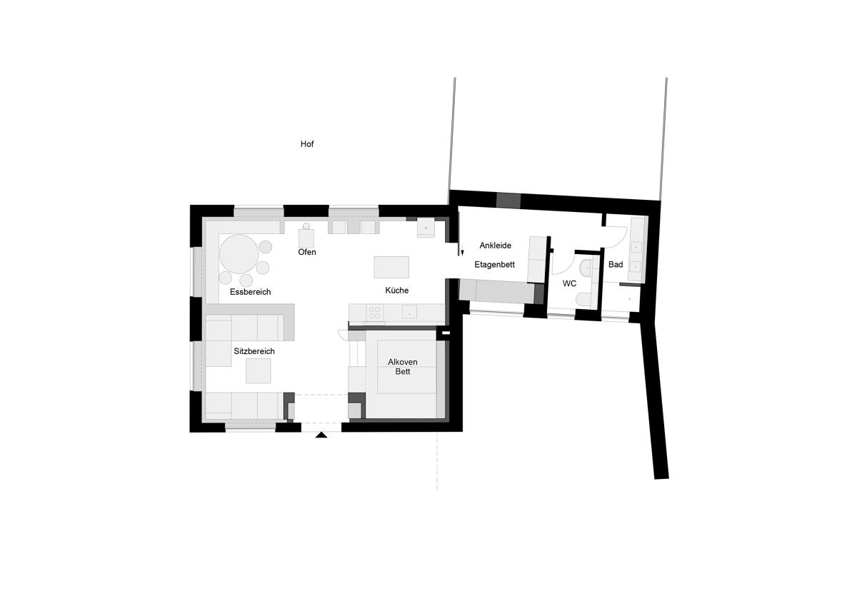 Ferienappartement Alte- Schreinerei, Werkstatt, Grundriss Signet
