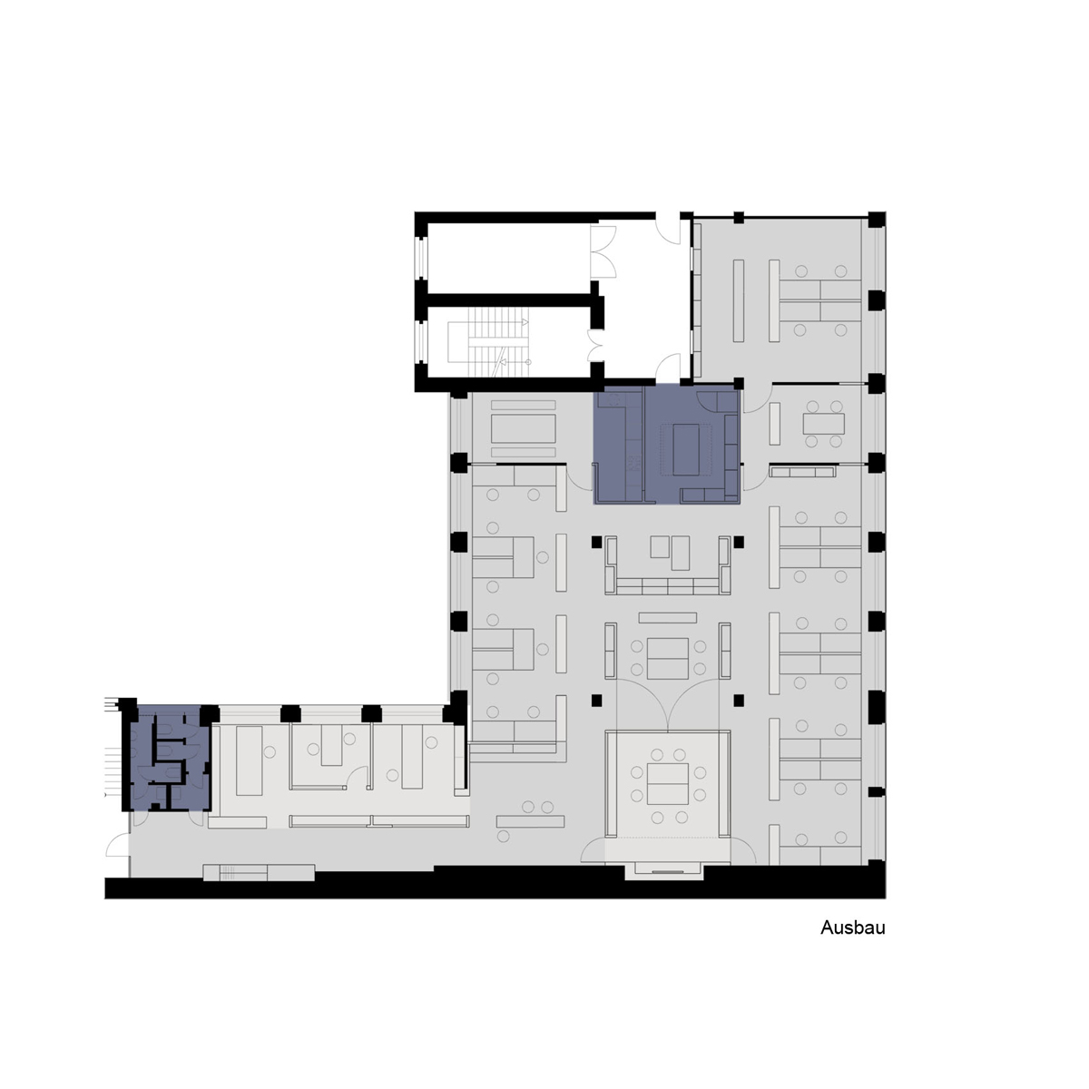 Büroausbau für LichtVision in Berlin,Grundriss Signet